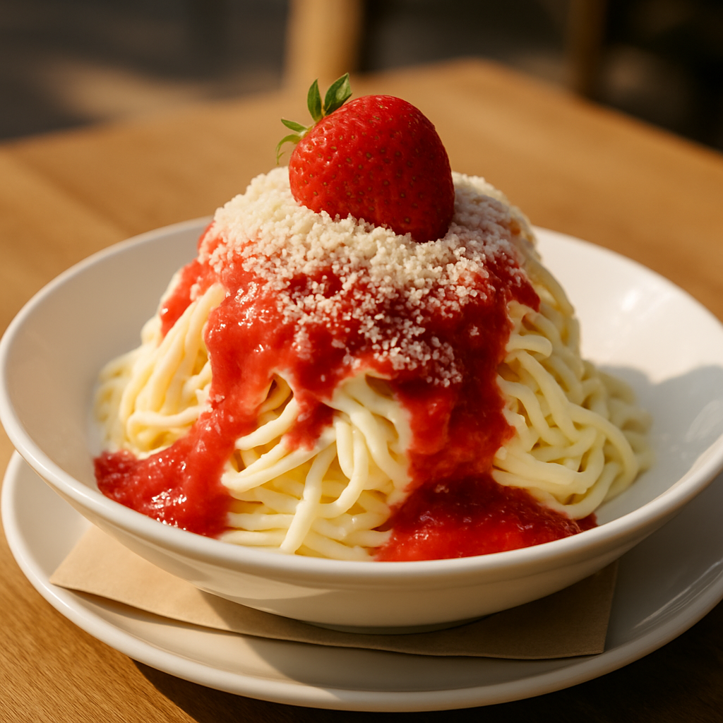 Spaghetti eis bei Eisdiele paradiso