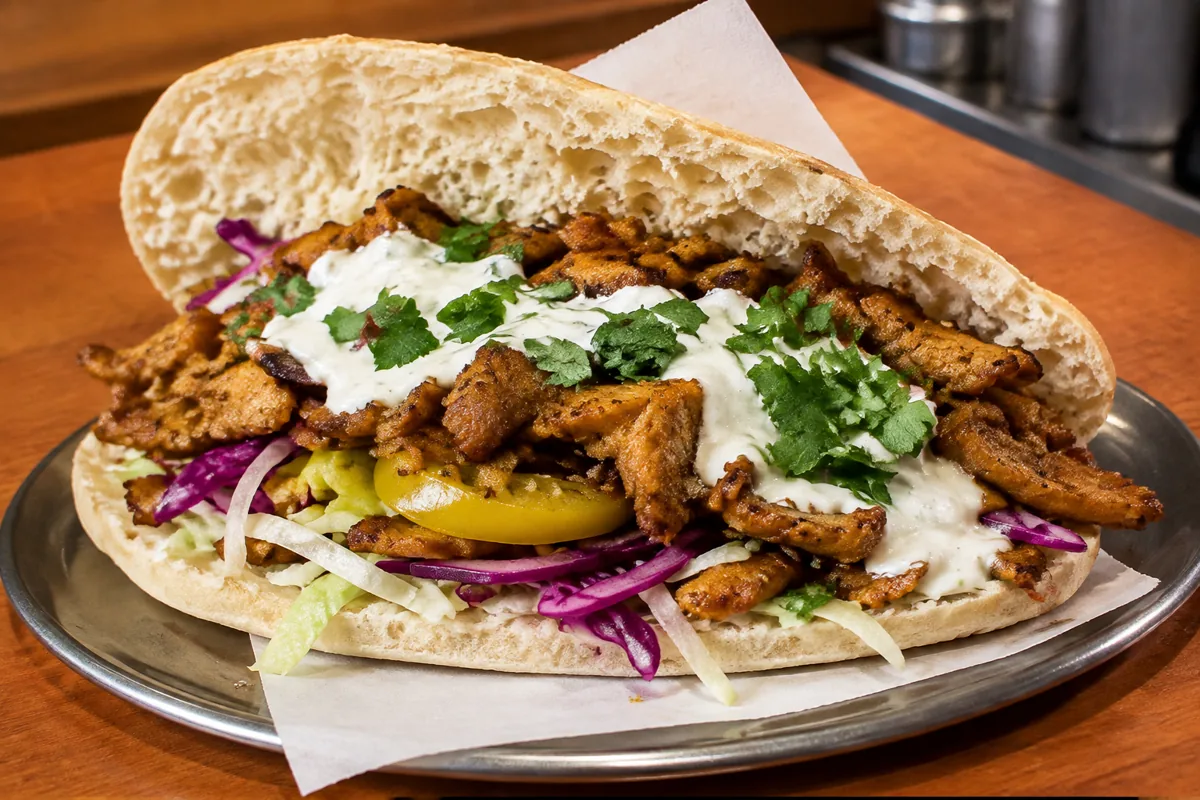 Veggie Kebab im Fladenbrot bei KERVAN Veggie Imbiss
