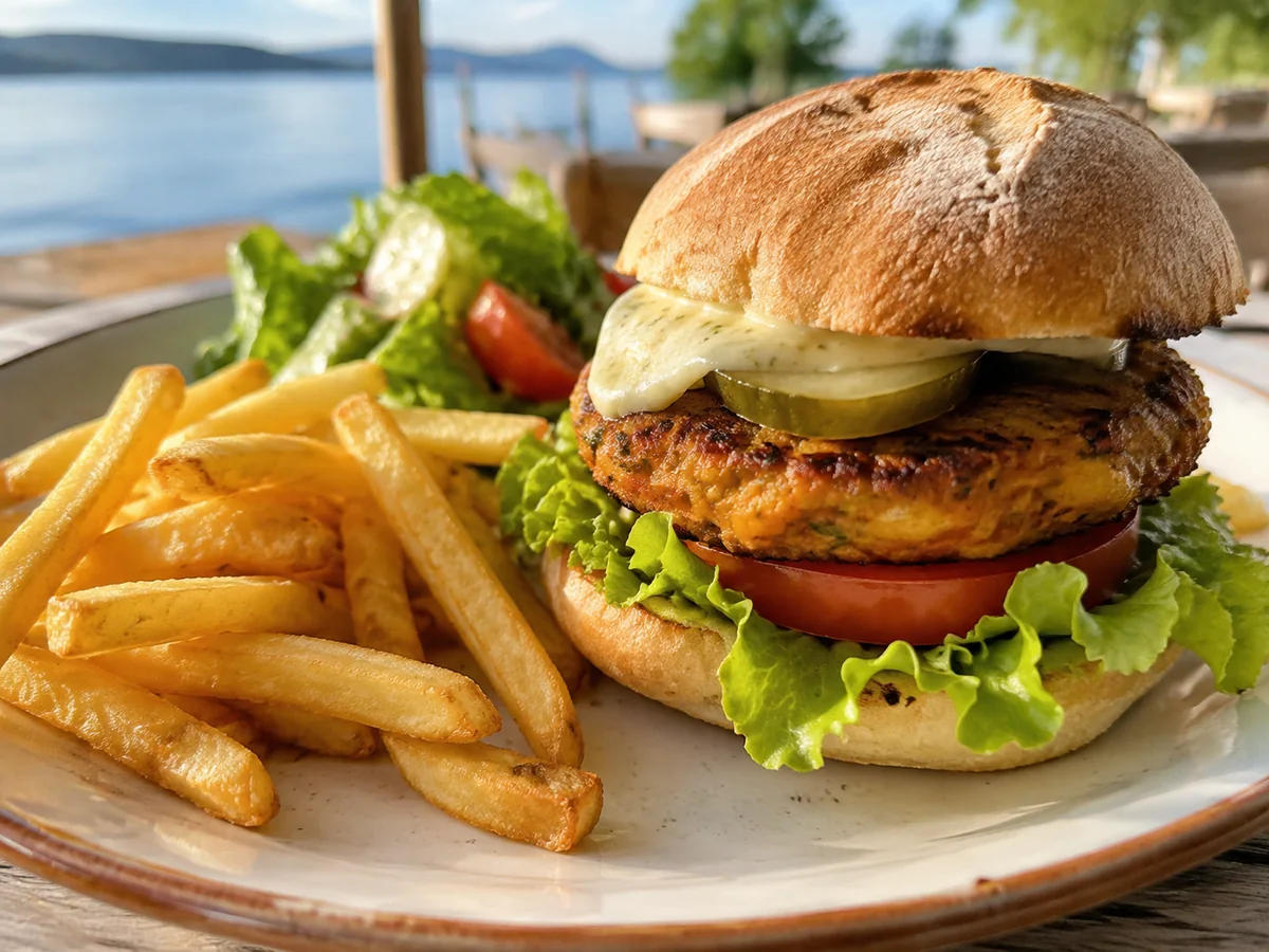 Vegetarischer Hamburger bei Badhüsli Kesswil